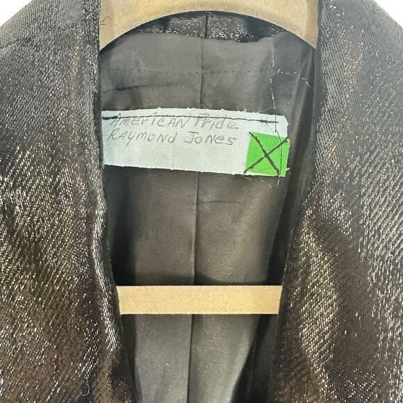 1980’s Custom Flame Fire Jacket  Rockabilly Glitter Blazer| Size 42 - Picture 5 of 10